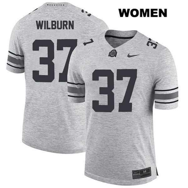 Ohio State Buckeyes Women's Trayvon Wilburn #37 Gray Authentic Nike College NCAA Stitched Football Jersey TE19R20RY